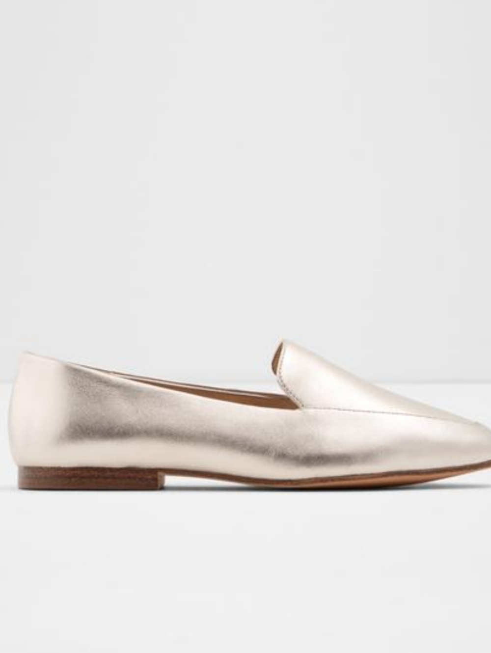 ALDO Women's Metallic Light Gold Joelle Dandy  Genuine Leather Loafers SZ 8.5